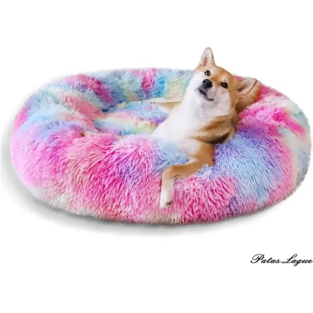 Calming Dog Bed for Small Dogs & Cat Bed, Anti-Anxiety Plush Donut Cuddler 20